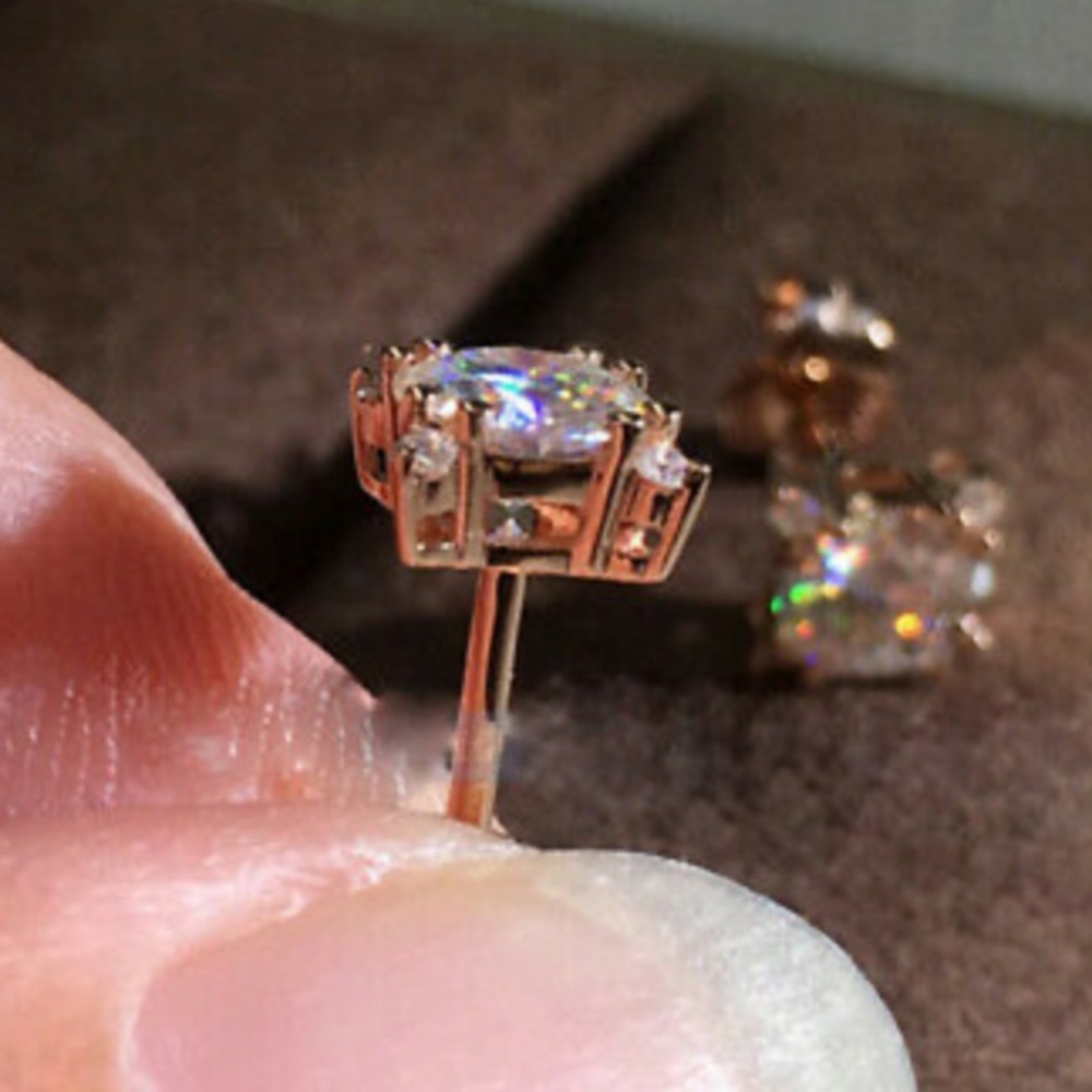 NEW 18k rose gold diamond Earrings - Picture 4 of 4